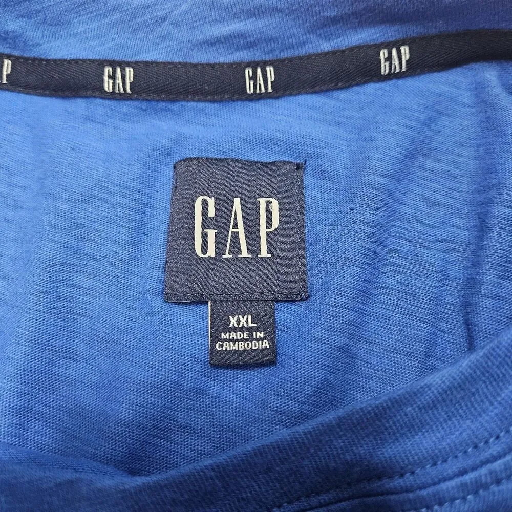 Gap Tiered Short Sleeve Crew Neck Babydoll Mini Dress Nautical Blue Women's XXL